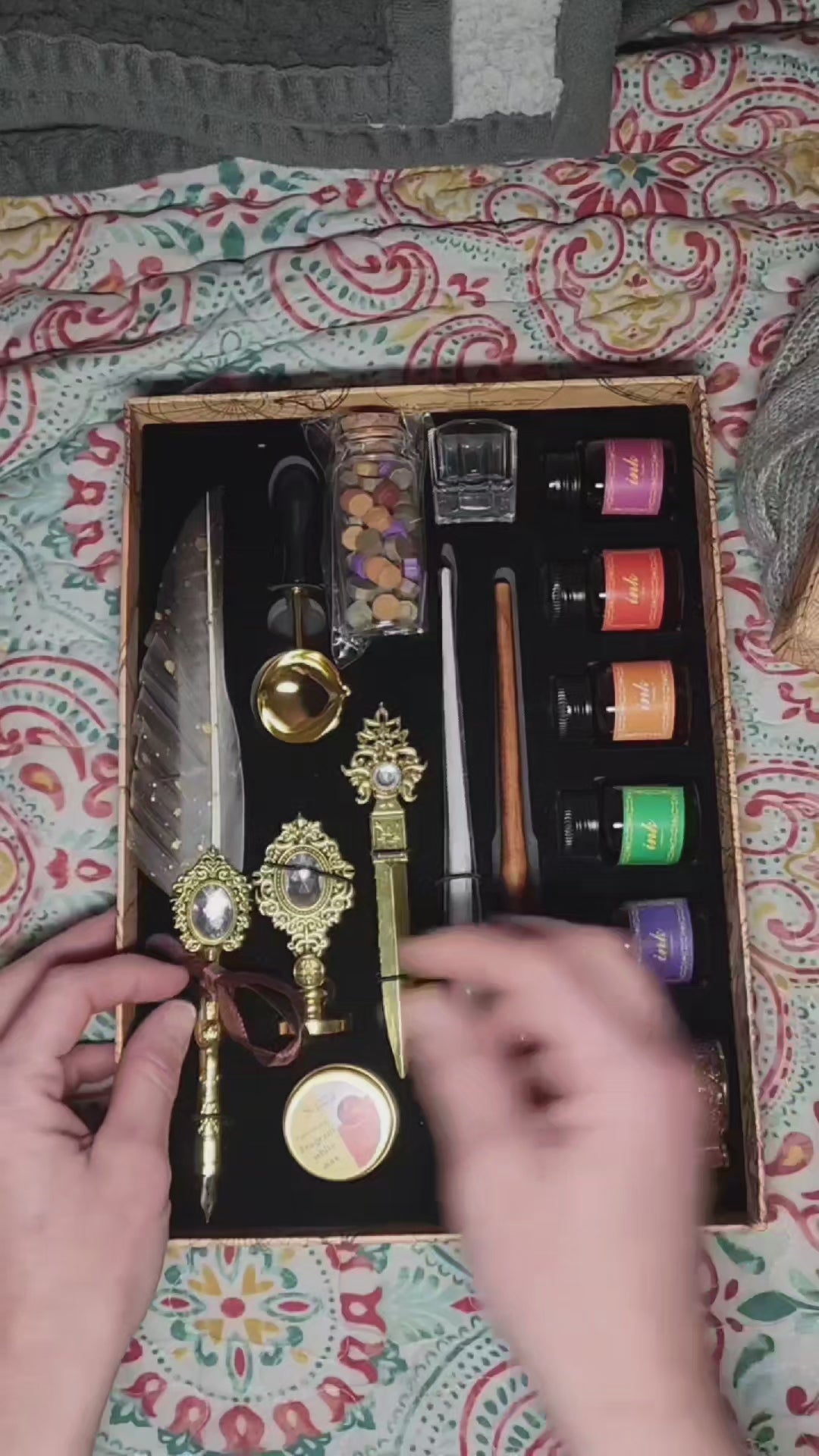 See the quill pen and wax seal gift set in action